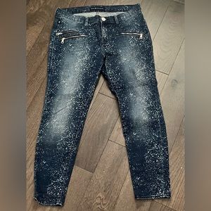 Rock & Republic Blue and White Banshee Jeans Size 12 Medium